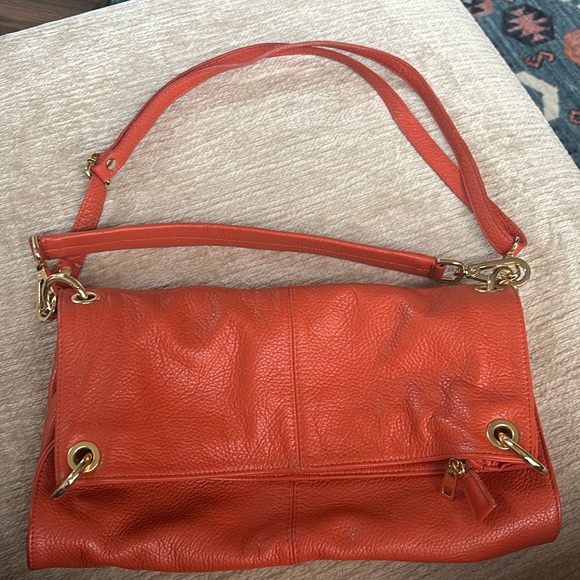 Italian Leather Orange Handbag - Picture 1 of 4